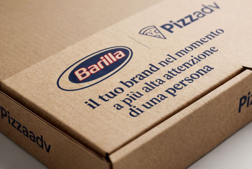 Dettaglio stampa e cartone foodbox Pizzadv