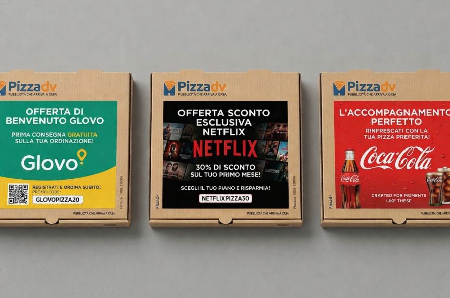 Varianti creative foodbox per campagne Pizzadv